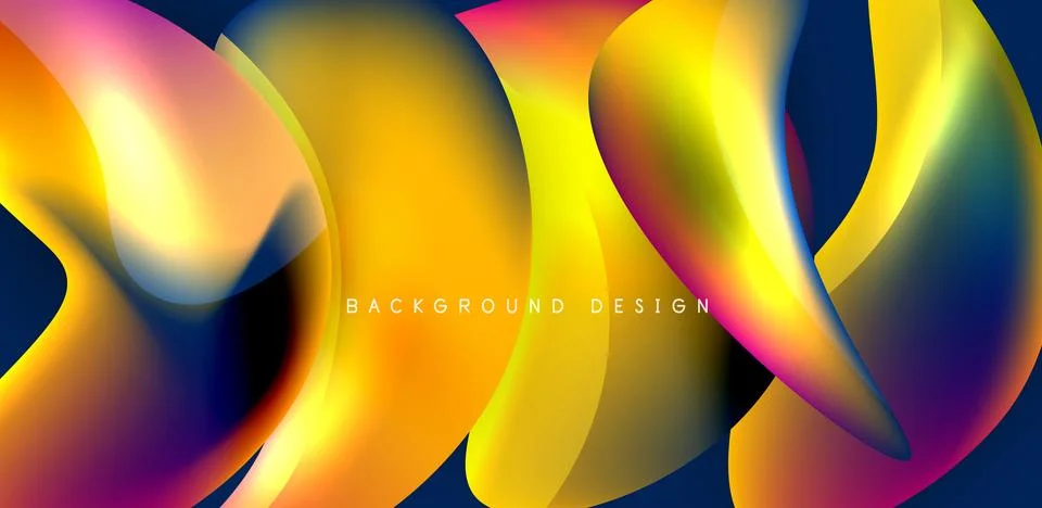 Fluid color liquid 3d elements abstract background Illustrazione stock