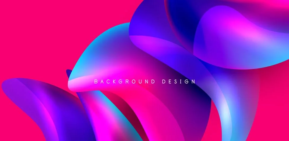 Fluid color liquid 3d elements abstract background Stock Illustration