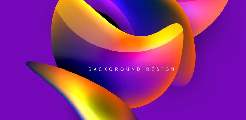 Fluid color liquid 3d elements abstract background 스톡 일러스트