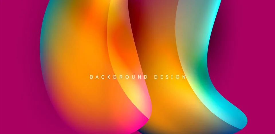 Fluid color liquid 3d elements abstract background Stock Illustration