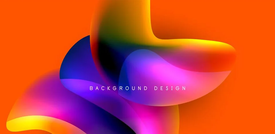 Fluid color liquid 3d elements abstract background Stock Illustration