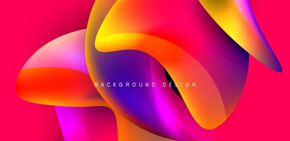 Fluid color liquid 3d elements abstract background Illustrazione stock
