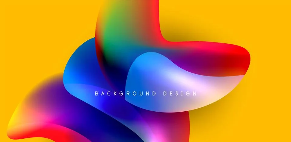 Fluid color liquid 3d elements abstract background Illustrazione stock