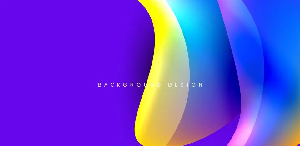 Fluid color liquid 3d elements abstract background Illustrazione stock