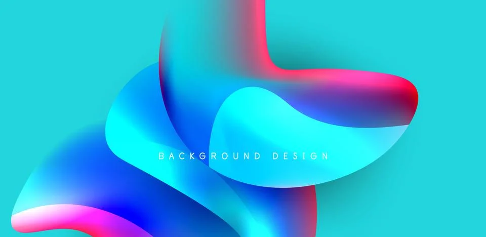 Fluid color liquid 3d elements abstract background 스톡 일러스트