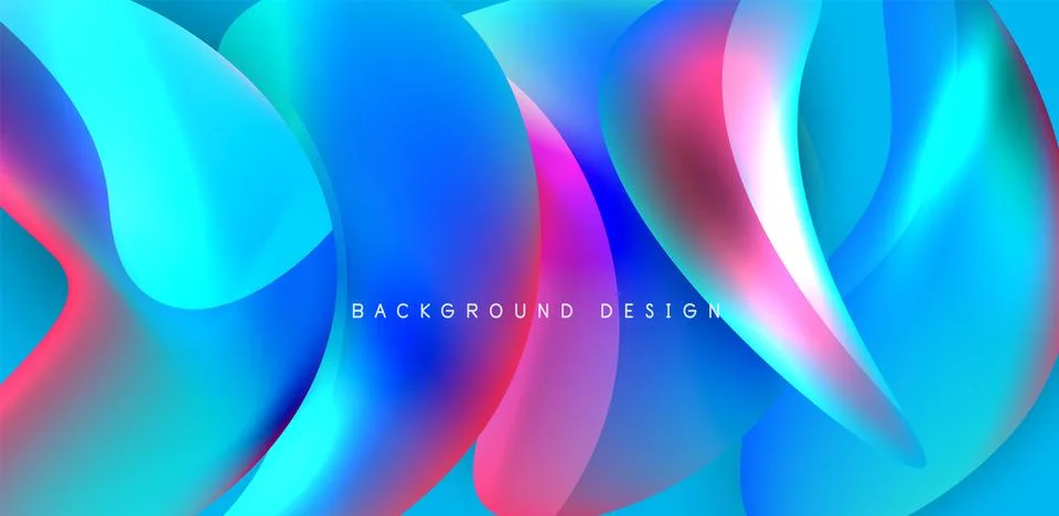 Fluid color liquid 3d elements abstract background Illustrazione stock