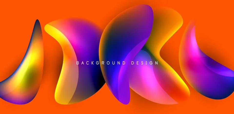 Fluid color liquid 3d elements abstract background Stock Illustration