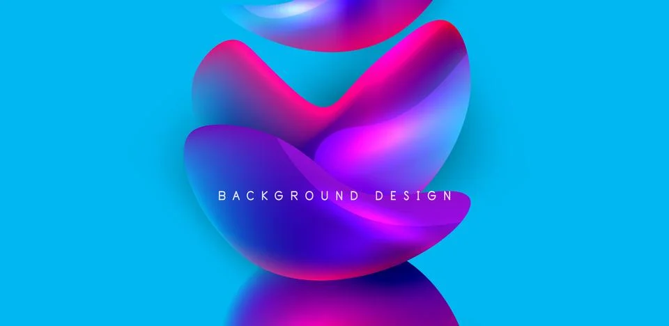 Fluid color liquid 3d elements abstract background Stock Illustration