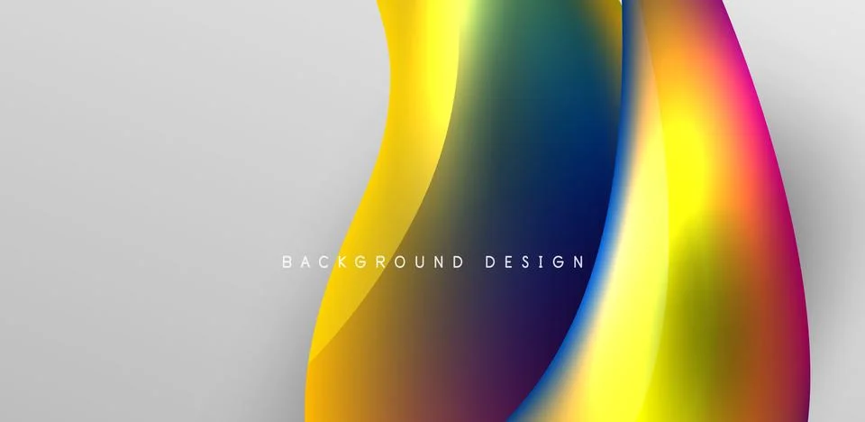 Fluid color liquid 3d elements abstract background Stock Illustration