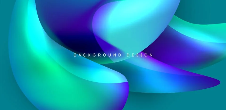 Fluid color liquid 3d elements abstract background Stock Illustration