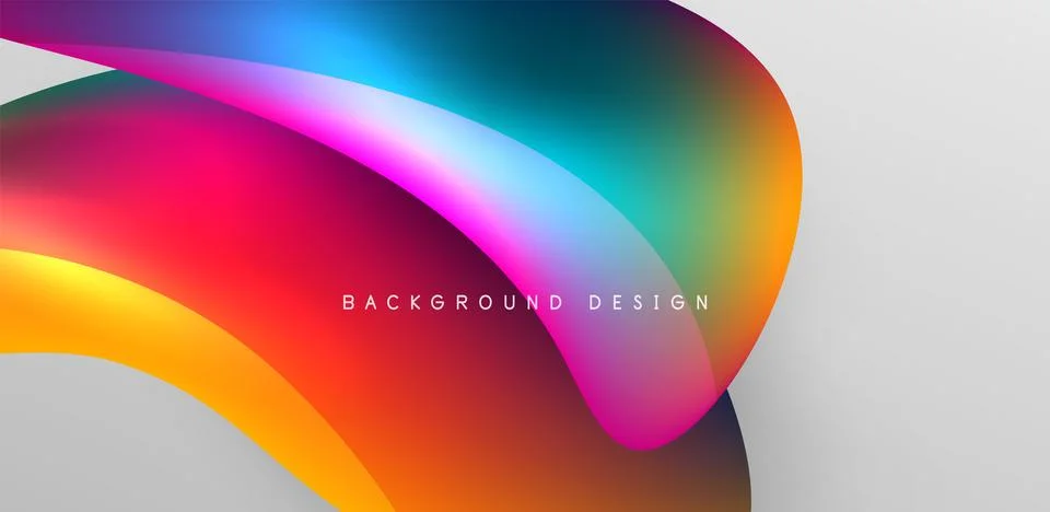 Fluid color liquid 3d elements abstract background Illustrazione stock