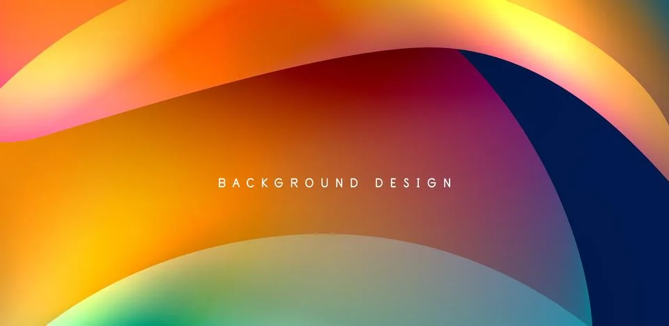 Fluid color liquid 3d elements abstract background Stock Illustration