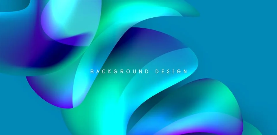 Fluid color liquid 3d elements abstract background Stock Illustration