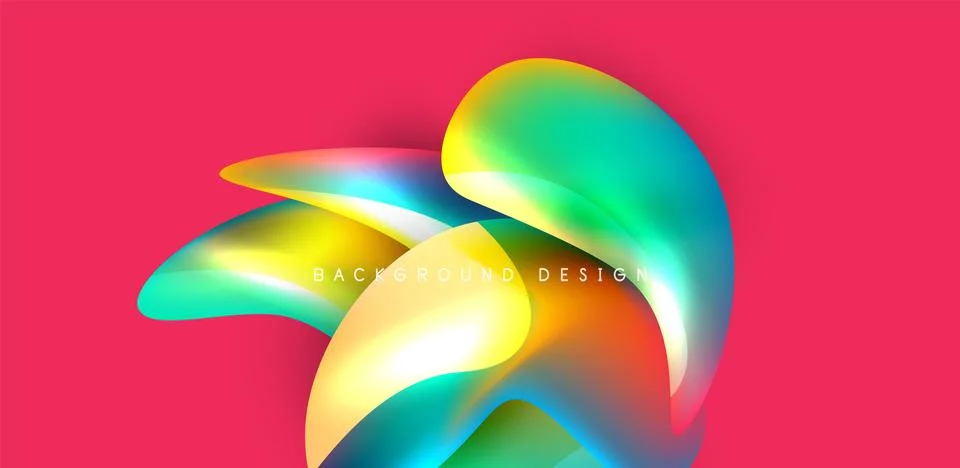 Fluid color liquid 3d elements abstract background Stock Illustration