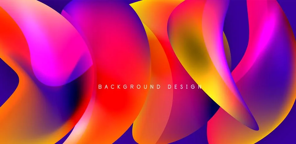 Fluid color liquid 3d elements abstract background Illustrazione stock