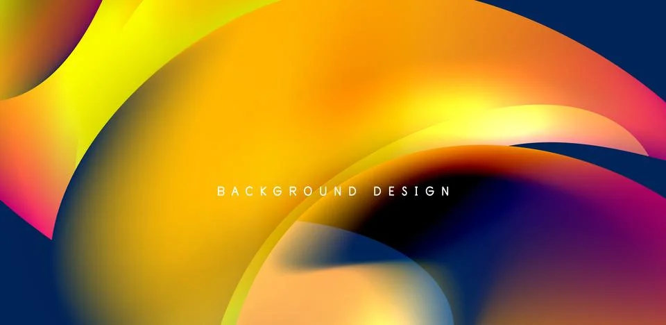 Fluid color liquid 3d elements abstract background Illustrazione stock