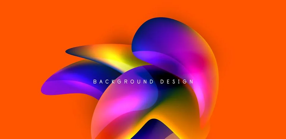 Fluid color liquid 3d elements abstract background Stock Illustration