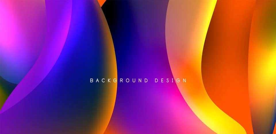 Fluid color liquid 3d elements abstract background Illustrazione stock