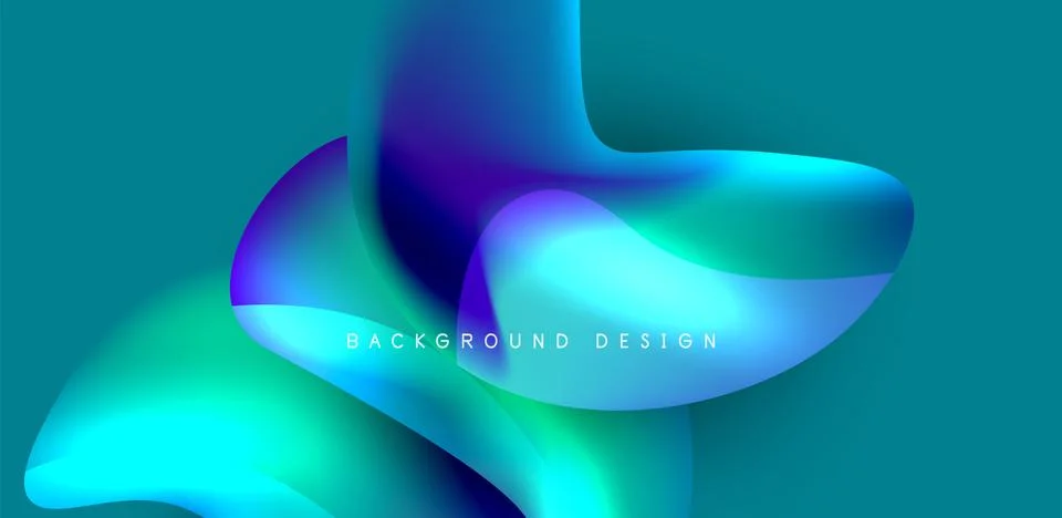 Fluid color liquid 3d elements abstract background Stock Illustration