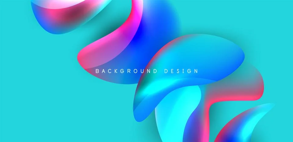 Fluid color liquid 3d elements abstract background Illustrazione stock