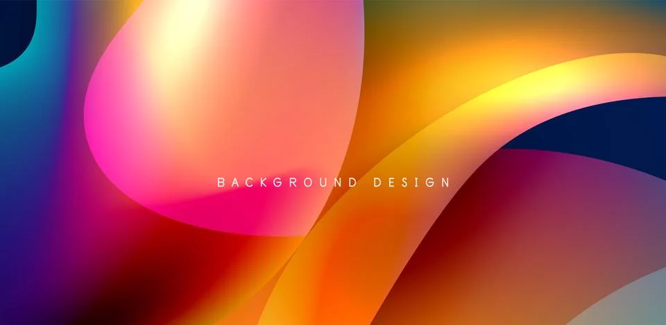 Fluid color liquid 3d elements abstract background Stock Illustration