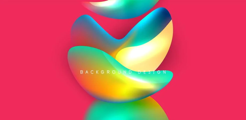 Fluid color liquid 3d elements abstract background Illustrazione stock