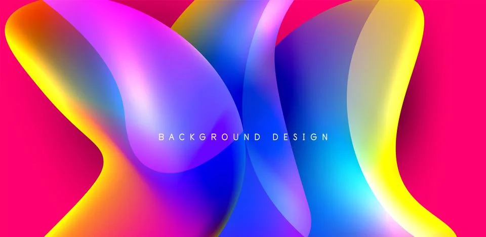 Fluid color liquid 3d elements abstract background Stock Illustration