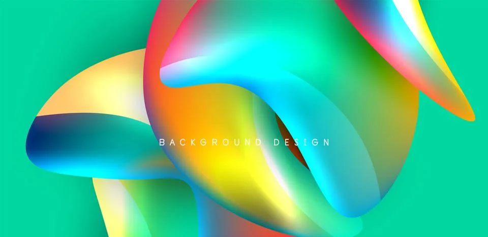 Fluid color liquid 3d elements abstract background 스톡 일러스트