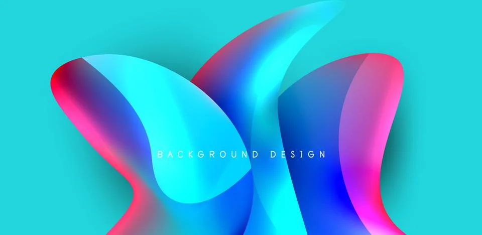 Fluid color liquid 3d elements abstract background Stock Illustration