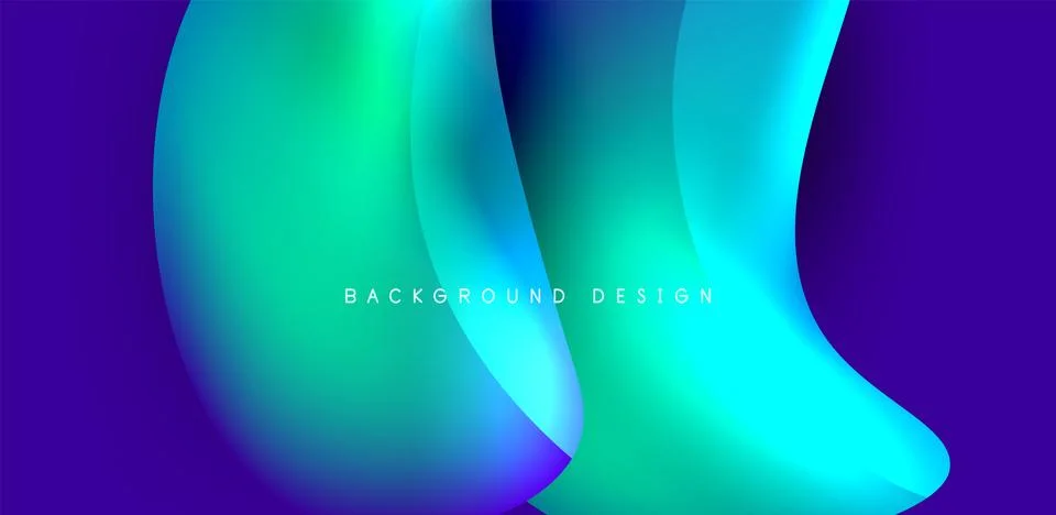 Fluid color liquid 3d elements abstract background Stock Illustration