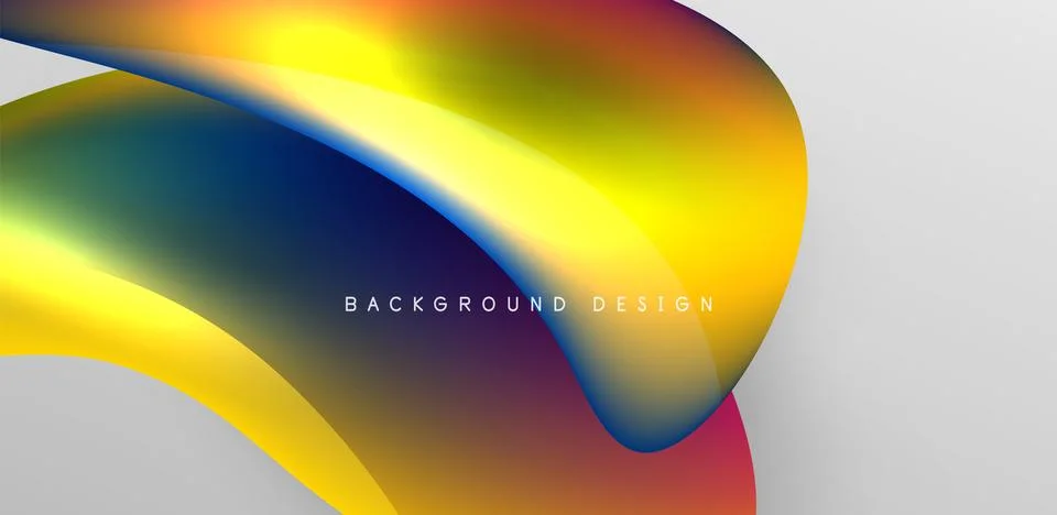 Fluid color liquid 3d elements abstract background Stock Illustration