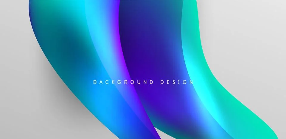 Fluid color liquid 3d elements abstract background Stock Illustration