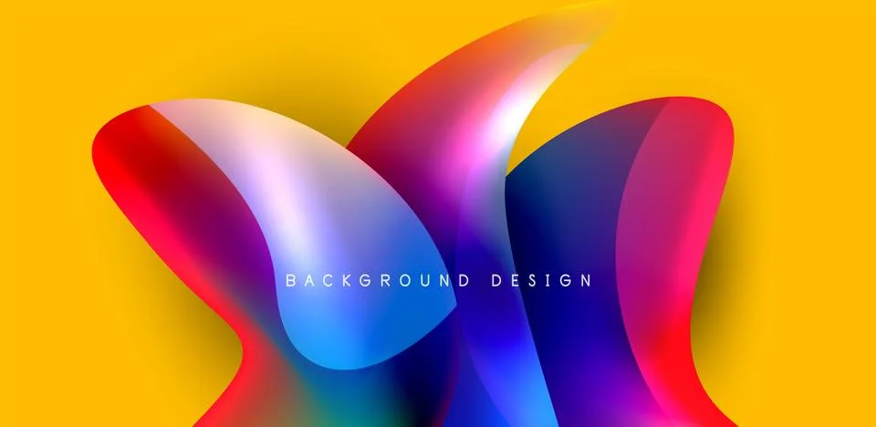 Fluid color liquid 3d elements abstract background Stock Illustration