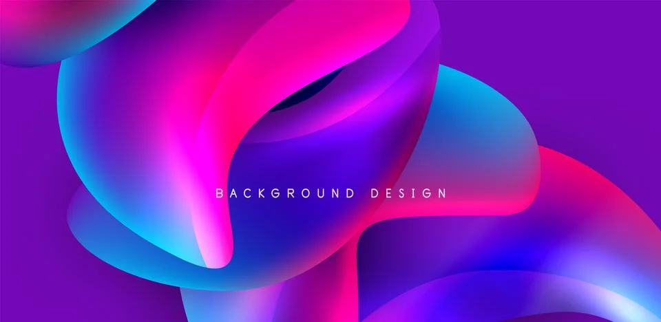 Fluid color liquid 3d elements abstract background Stock Illustration