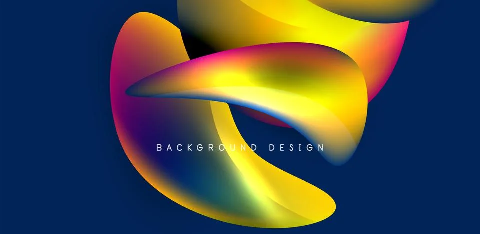 Fluid color liquid 3d elements abstract background Illustrazione stock