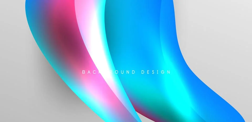 Fluid color liquid 3d elements abstract background Stock Illustration