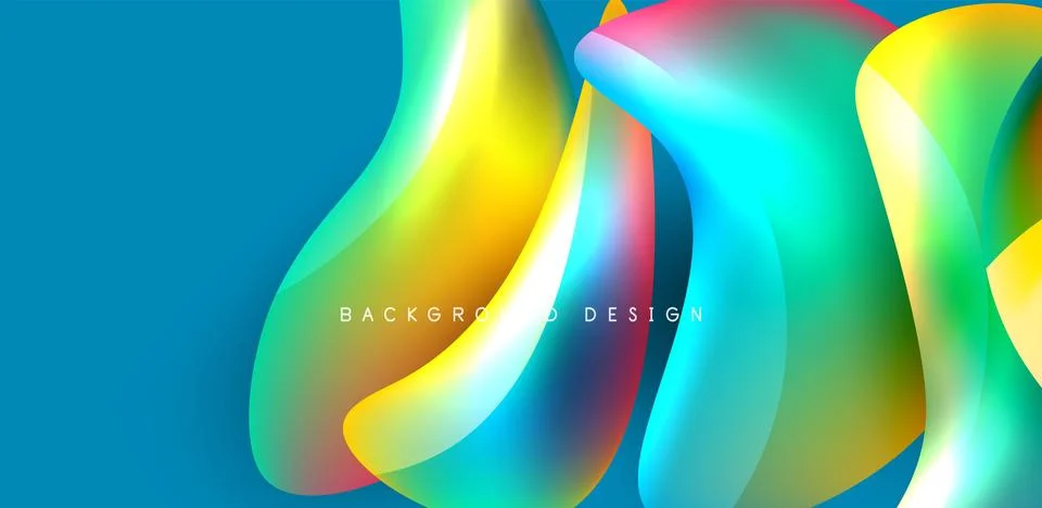 Fluid color liquid 3d elements abstract background イラスト素材