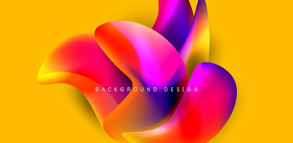 Fluid color liquid 3d elements abstract background Illustrazione stock