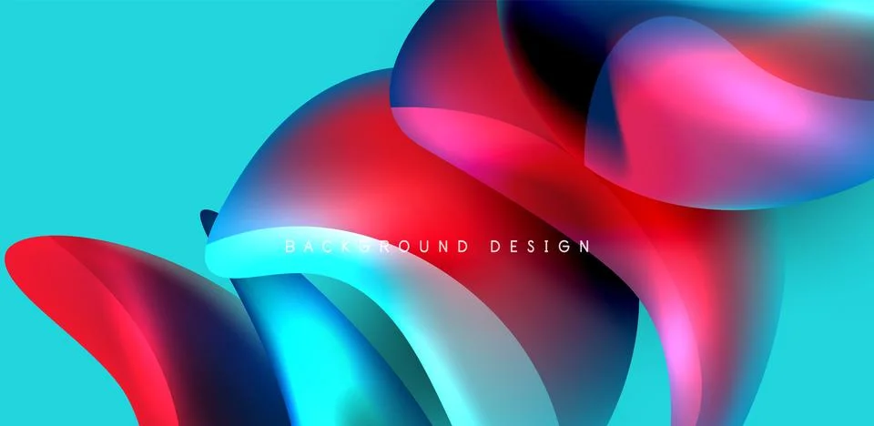 Fluid color liquid 3d elements abstract background Illustrazione stock