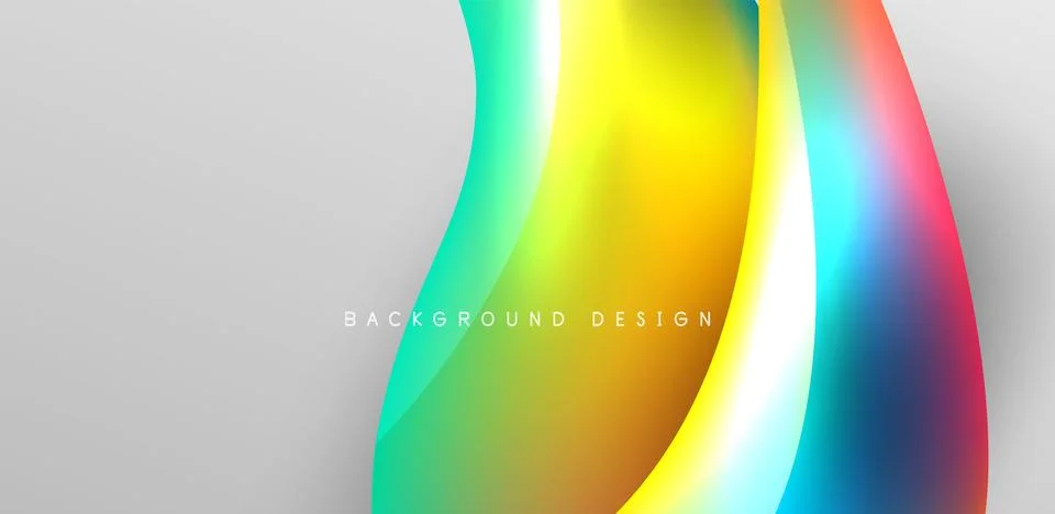 Fluid color liquid 3d elements abstract background Illustrazione stock