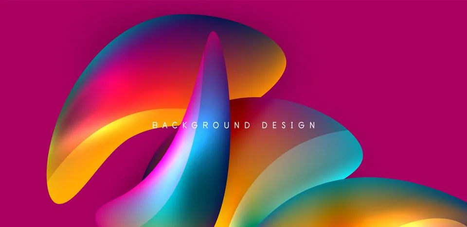 Fluid color liquid 3d elements abstract background Illustrazione stock