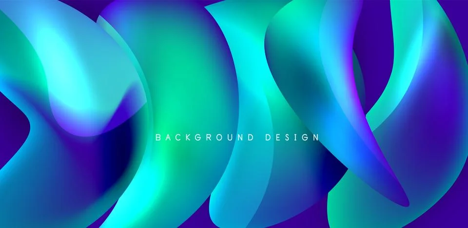 Fluid color liquid 3d elements abstract background Illustrazione stock
