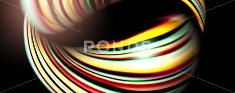 Fluid color rainbow style wave abstract background, techno modern design on Stock Illustration