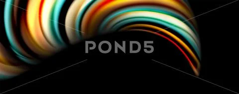Fluid color rainbow style wave abstract background, techno modern design on Stock Illustration
