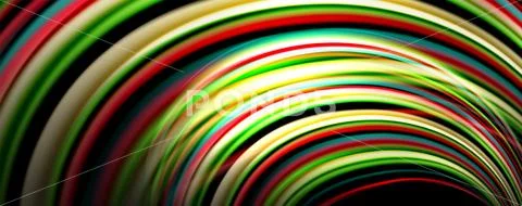Fluid color rainbow style wave abstract background, techno modern design on Stock Illustration