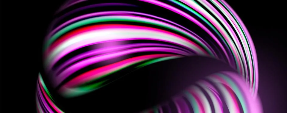 Fluid color waves with light effects, vector abstract background Stock Illustration
