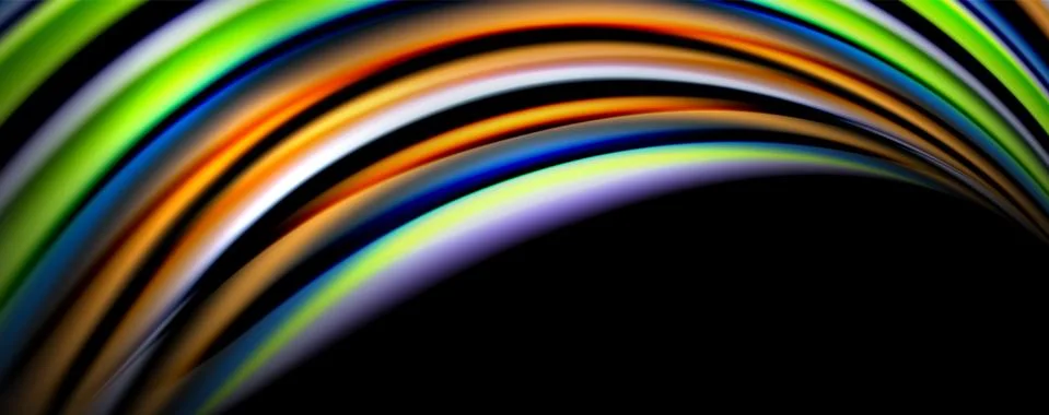Fluid color waves with light effects, vector abstract background Stock Illustration