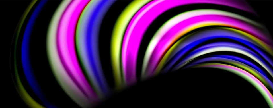 Fluid color waves with light effects, vector abstract background Stock Illustration