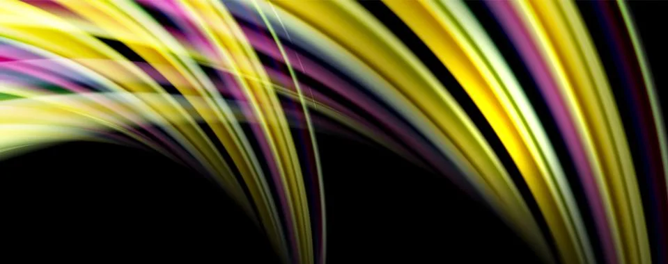 Fluid color waves with light effects, vector abstract background Stock Illustration