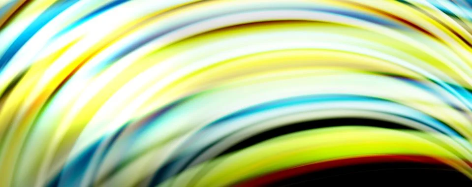 Fluid color waves with light effects, vector abstract background Stock Illustration